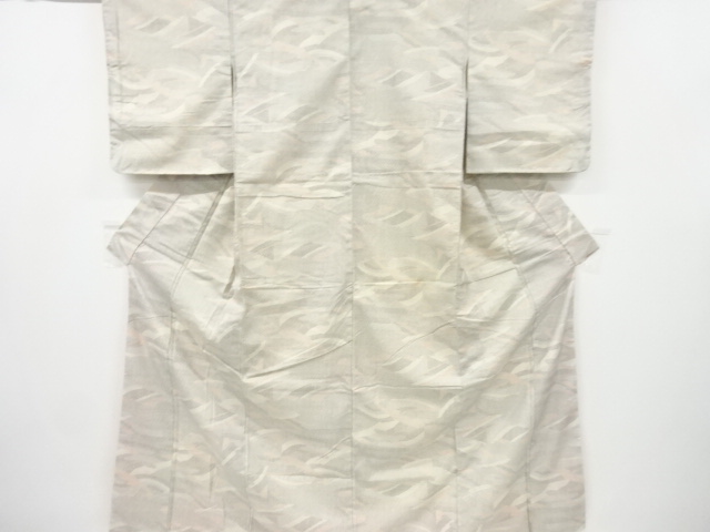 JAPANESE KIMONO / ANTIQUE KIMONO / SILK / TSUMUGI / WOVEN ABSTRACT PATTERN